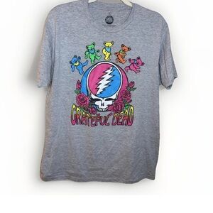 🎉Grateful Dead T Shirt🎉 Sz L gray Dancing Bears Roses Ripple Junction T2
